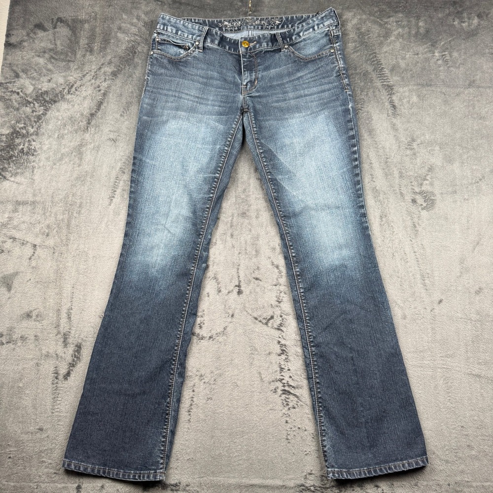 Vintage Express Barely Boot Jeans Women 10R Low Rise Medium Wash Y2K Excellent